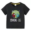 Ropa infantil Among Us camiseta de verano de manga corta para niños y niñas camiseta básica de dibujos animados camiseta de manga corta para bebé top de moda