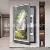 Pintura Decorativa Grande da Bacia do Tesouro Dourado para Caixa de Medidor Elétrico, Mural Moderno de Entrada, Pintura de Paisagem para Hall de Restaurante