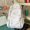 Mochila de aspecto elegante estilo coreano, estilo Ins, para estudiantes mujeres, bolsa escolar linda de dibujos animados de gran capacidad, mochila ligera y simple