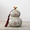Pote de Cerâmica para Chá Ru Kiln de Dunhuang com Pena de Fênix, Pote Doméstico de Grande Capacidade, Caixa de Presente, Hermético e à Prova de Umidade, Perfeito como Presente ou Lembrança