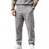26 Amazon Tk Aliexpress Verão Europeu e Americano Masculino Hip-Hop Respirável Linho Solto Casual Esportivo Calças Venda por Atacado