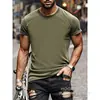 Camiseta de Manga Curta Cor Lisa Pronta para Uso Transfronteiriça 180g Tops Lisos Masculinos e Femininos Moda Gola Redonda Manga Curta Publicidade