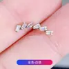 Brincos de Stud em Liga de Titânio F136 com Diamantes Sexagonais Oblíquos e Zircônia 5A, Studs de Osso da Orelha com Rosca Interna, Studs de Lábio, Joias de Piercing em Titânio G23