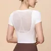 Ropa de Yoga Deportiva de Manga Corta para Mujer Primavera y Verano Holgada Fitness Running Secado Rápido Camiseta de Manga Corta Traje Transpirable de Pilates