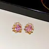 Conjunto de Brincos e Colar com Zircônia Oval Banhado a Ouro Real 18K Corrente de Clavícula Fashionável Luxo Acessível Colar de Alta Qualidade