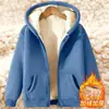 Atacado do fabricante moletom com zíper casual quente de fleece sherpa para homens, outono e inverno, forrado com fleece, espessado, caimento solto, cardigã com capuz