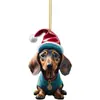 Decoración Navideña para Perro Transfronteriza Colgante para Árbol de Navidad Acrílico Plano Colgante Decorativo de Regalo de Navidad