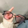 Explosiones en vivo versión coreana de lentes para mujer fotosensibles color té película artefacto de maquillaje se puede equipar con armazón de potencia cambio de color lentes para miopía