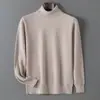 Suéter de Cuello Alto Nuevo para Hombre Otoño e Invierno Andy Terciopelo Tejido Pulóver Manga Larga Casual Capa Base Talla Grande Transfronterizo