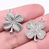 20x18mm 2.59g Accesorios de Joyería Multicolor Vintage Flor de Cuatro Hojas, Flores, Plantas Colgante para Bricolaje