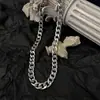 Colar de cruz vintage preto não desbota em aço titânio, acessório de nicho masculino, acessório de corrente para suéter de alta qualidade feminino