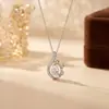 Collar de plata de ley S925 con colgante de gota de perfume de tulipán para mujer, lujo ligero con un toque de alta gama, cadena de clavícula nicho, temperamento suave, colgante de circón azul