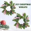Guirlanda de Galhos de Pinheiro com Frutas de Natal Decoração Pendente de Porta de Natal Pinha Verde Círculo de Videira Decoração Pendente Arranjo