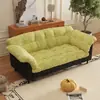 Sofá de Tela Sofá Cama para Sala de Estar Apartamento Pequeño Doble de Tres Plazas Línea Recta Sofá Simple Habitación de Alquiler Sofá Pequeño Moderno