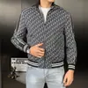 Chaqueta con Solapa para Hombre Primavera y Otoño Delgada Corta Moda Tendencia Gama Alta Elegante Estilo Europeo y Americano Estampada Abrigo Casual