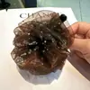 Pinza de Plátano de Malla Negra con Diamantes Starlight de Moda y Lujosa para Mujer, Elegante Accesorio para Peinado Semirecogido