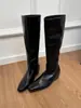 Primer Encuentro: Botas Altas para Mujer Petite con Tacón Interno de 5 cm, Nuevo Estilo 2026, Botas de Montar de Punta Cuadrada de Caña Alta, Botas de Pierna Recta