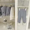 Ropa Infantil LeenDiseño Original Conjunto de Sudadera con Capucha Azul y Leggings Grises para Niñas Primavera/Otoño 2025