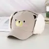 Bonés de Veludo Cotelê Atacado para Crianças de 3-8 Anos, Bonés Super Fofos com Orelhas de Urso de Desenho Animado para Outono e Inverno, Transfronteiriço