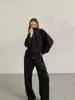 Sudadera deportiva AL* en stock para otoño e invierno, prenda exterior de manga larga con media cremallera y dobladillo con cordón, sudadera de media cremallera para mujer