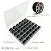 Conjunto de Caixa de Bobinas Doméstica Multiespecificação, Bobinas Transparentes Coloridas, Bobinas de Metal com Linha, Cada Bobina com Aproximadamente 40m de Comprimento
