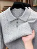 Suéter Casual Clásico de Punto Trenzado para Hombre 2026 Otoño/Invierno Nuevo Estilo Estilo Old Money Cuello Solapa Manga Larga Tejido Grueso Cálido