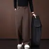 Pantalones Casuales de Lana Nuevos de Otoño para Hombre Rectos Holgados de Cintura Alta Deportivos para Padres de Edad Media y Jóvenes de Pierna Ancha