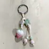 Llavero de Bolsa de Cerámica Tejida a Mano de Jingdezhen, Colgante Creativo de Anilla de Resorte, Venta al por Mayor de Pequeños Regalos Culturales y Creativos