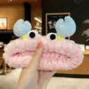 Diadema de máscara facial de felpa de dibujos animados, diadema antideslizante para lavarse la cara, organizador de cabello lindo y elegante para mujeres