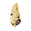 Nuevo broche de hojas de polilla de diamantes de imitación de moda europea y americana, alfiler de joyería de ramillete para camisa de traje de dama creativo personalizado
