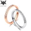 Anel Feminino de Aço Titânio Estilo Coreano Diamante Micro-Diamante Ouro Rosa Anel Feminino Anel de Falange Feminino JZ107