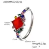 Roda Gigante Europeia e Americana Nova Luz de Luxo Super Brilhante Quadrado Zircônia Anel Totalmente Cravejado Simples Personalidade Feminina Anel Ajustável