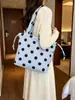 2026 Bolso Cubo de Lona con Lunares Estilo Coreano Nuevo, Bolso de Mano Versátil, Bolso Cruzado de Hombro Único, Bolso Ligero para el Trabajo