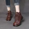 Botines Cortos de Piel Suave para Mujer, Nuevo Estilo Invierno 2026 Botas Martin, Cómodos y Versátiles, Forrados de Felpa, Antideslizantes, Botas de Montar Retro de Suela Gruesa