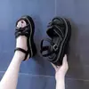 Sandalias Romanas Populares de Suela Gruesa para Aumentar la Altura para Mujer, Novedad Verano 2026, Sandalias de Playa Casuales Versátiles de Estilo Coreano Retro para Exteriores para Mujer