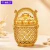 Popular adorno de lingote de oro hueco con artesanía de filigrana de imitación, un cubo de oro para atraer riqueza, decoración de escritorio, regalo personalizado