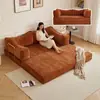 Sofá-Cama Estilo Chinês Dobrável Dupla Utilização Pequeno Apartamento Sala de Estar Casa Duas ou Três Pessoas Retrô Tecido Bloco de Tofu Modular