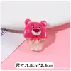 Simulación dibujos animados lindo oso fresa lazo cámara lápiz pegamento en crema material diy funda de teléfono móvil resina coincidencia
