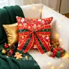 Funda de almohada navideña nueva más vendida con decoración de pajarita para cojines de asiento, decoración interior navideña, cojín de sofá