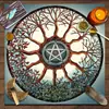 Amazon Transfronterizo Mantel para Mesa de Cartas de Tarot Árbol de la Vida Estrella de Cinco Puntas Luna Mantel Mantel de Mesa Sacrificial de Bruja Mantel de Juego