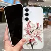 Adecuado para funda de teléfono S25ULTRA TPU suave A54 A17 flor de cerezo rosa S26PLUS A90 cubierta protectora A07