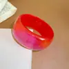 Pulsera Redonda Iridiscente de Resina con Purpurina Jelly, Sensación de Lujo Ligero de Alta Gama, Estilo Sencillo a la Moda, Accesorio de Mano Versátil