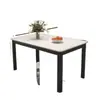 Mesa de comedor de losa de roca, diseño simple y elegante, adecuada para uso doméstico, forma rectangular, ideal para apartamentos pequeños, juego de mesa y sillas de comedor