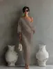 2026 Nueva Moda Transfronteriza de Gama Alta Vestido Largo de Manga Larga Hombros Descubiertos Cintura Media Vestido Pulóver Estilo Europeo y Americano para Mujer