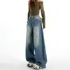 Jeans Laranja Infantil # Bolso com Aba Tendência de Perna Larga para Mulheres, Caimento Solto, Emagrecedor, Valoriza a Silhueta, Único, Versátil, Perna Reta, Calças de Comprimento Total.