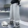 Pantalones Deportivos Rectos de Punto con Forro de Felpa para Niños, Tallas Grandes, Novedad Invierno 2025, Pantalones Largos Gruesos Sueltos