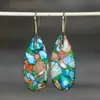 Pendientes Colgantes de Gota de Agua de Pino Emperador Natural para Mujer Pendientes Exquisitos Pendientes de Piedra pendientes