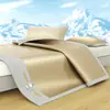 2026 Nuevo Verano Clase A Esterilla Refrigerante Sandwich de Seda de Hielo Esterilla para Uso en Casa Esterilla de Seda de Hielo Lavable a Máquina Juego de Tres Piezas