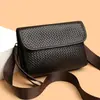 2026 Nueva Tendencia Nacional Bolso de Pecho Tejido de Cuero Genuino Bolso para Hombre Bolso Cruzado Ligero Bolso de Hombro de Color Sólido Piel de Vaca