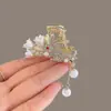 Pinza para el Cabello de Conejo Suzuki Orquídea de Grado Medio Alto Pinza para Media Recogida Pinza para la Parte Posterior de la Cabeza Rascador de Cabello Borla Pinza de Agarre Pinza de Disco para el Cabello para Mujer